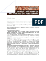 Call for Pepers 2017 Version Corregida y Definitiva Revista Uruguaya de Antropología y Etnografía
