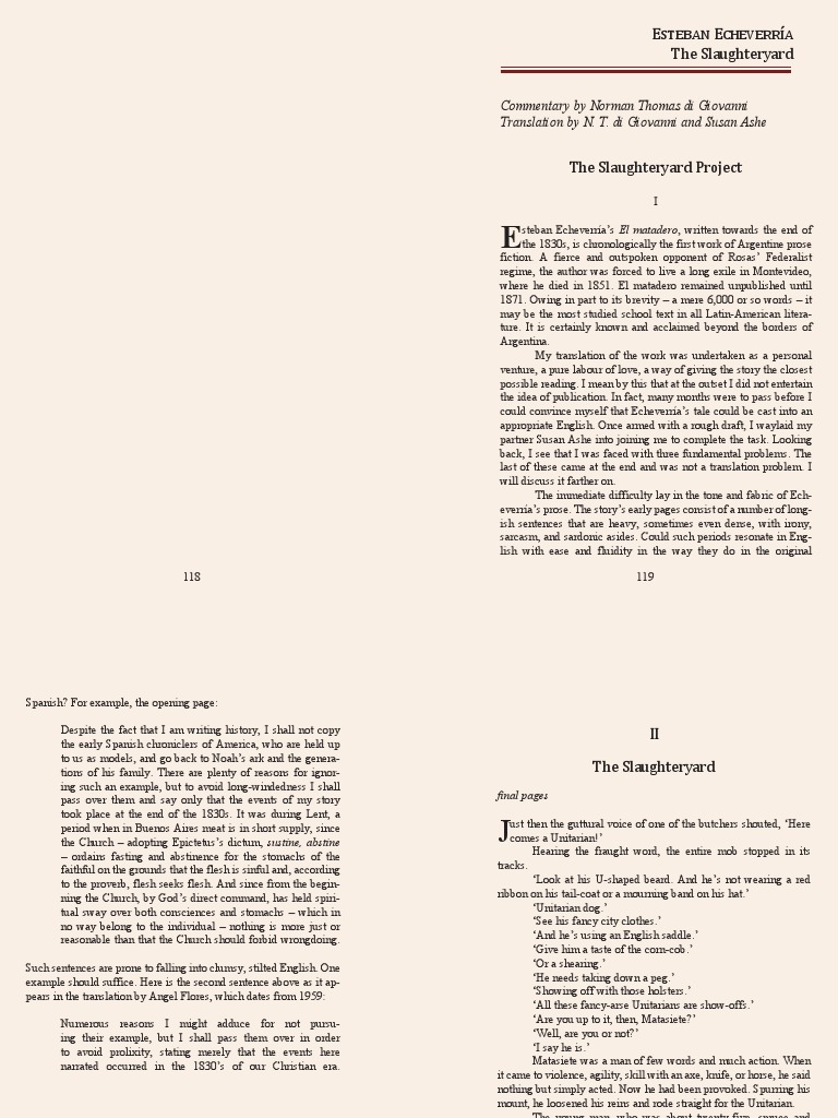 Echeverría The Slaughter Yard PDF PDF
