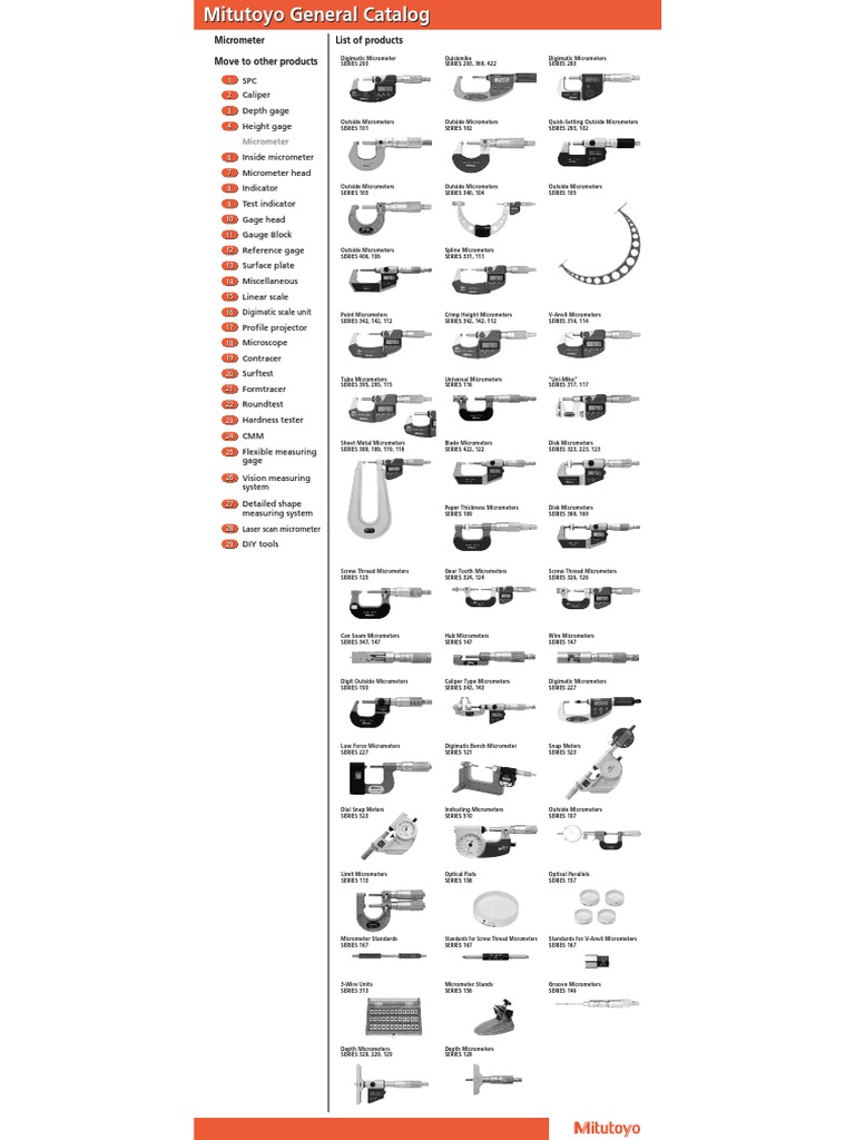 Mitutoyo Catalog PDF Tools Scientific Observation