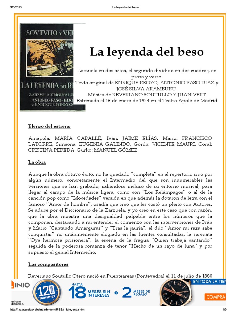 La Leyenda Del Beso Las artes escénicas Entretenimiento (general)