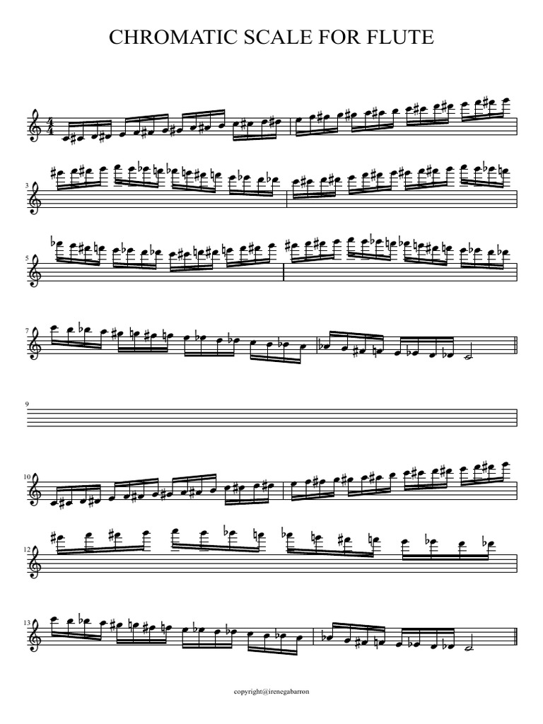 Chromatic Scale For Flute PDF