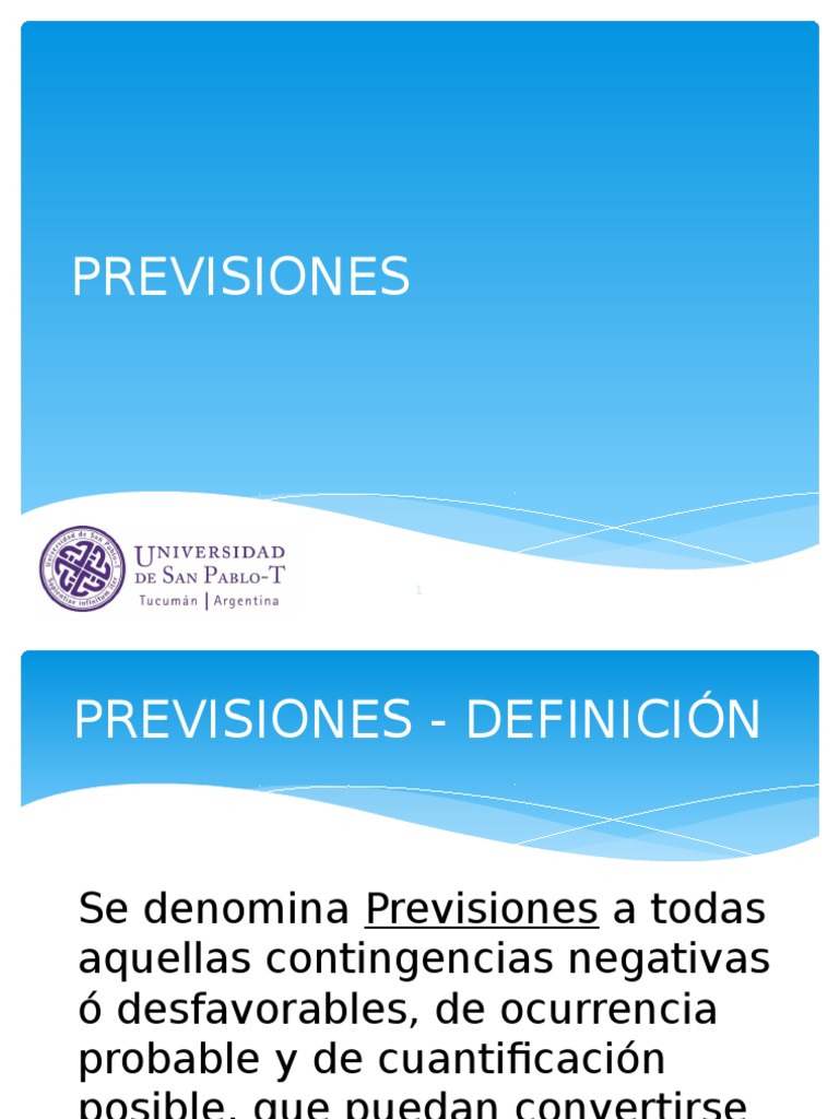 Definición de Previsiones Contables | PDF | Probabilidad | Contabilidad