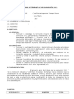 Plan Anual de Trabajo de La Promocion 2012