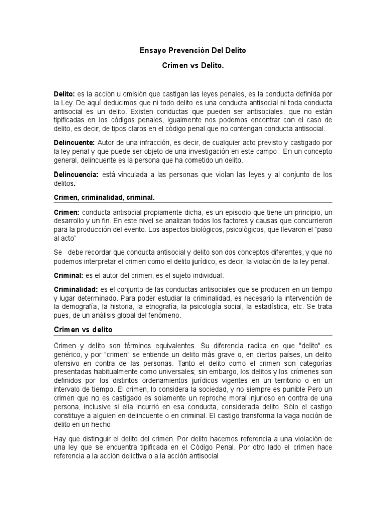 Prevencion Del Delito | PDF | Delito | Derecho penal