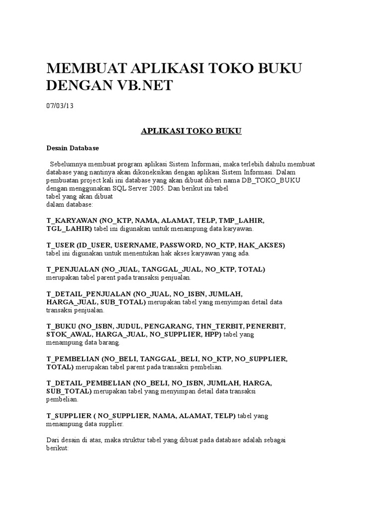 Program Vb.net Aplikasi Penjualan Dan Pembelian Toko Buku