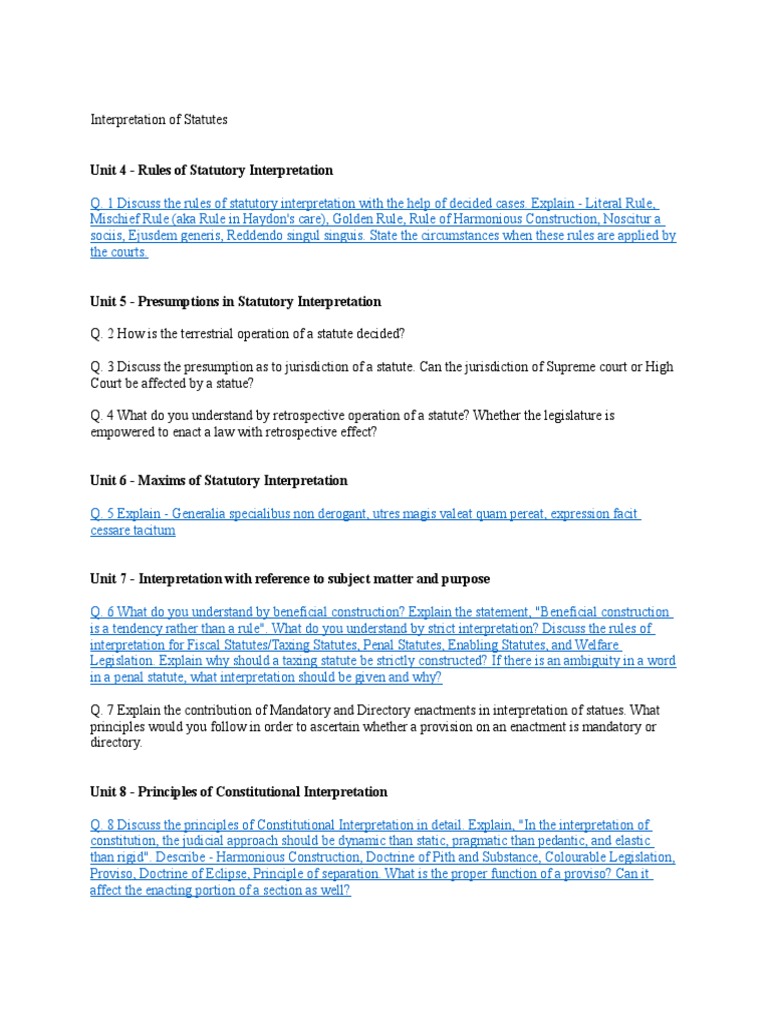 interpretation of statues.docx Plain Meaning Rule Statutory