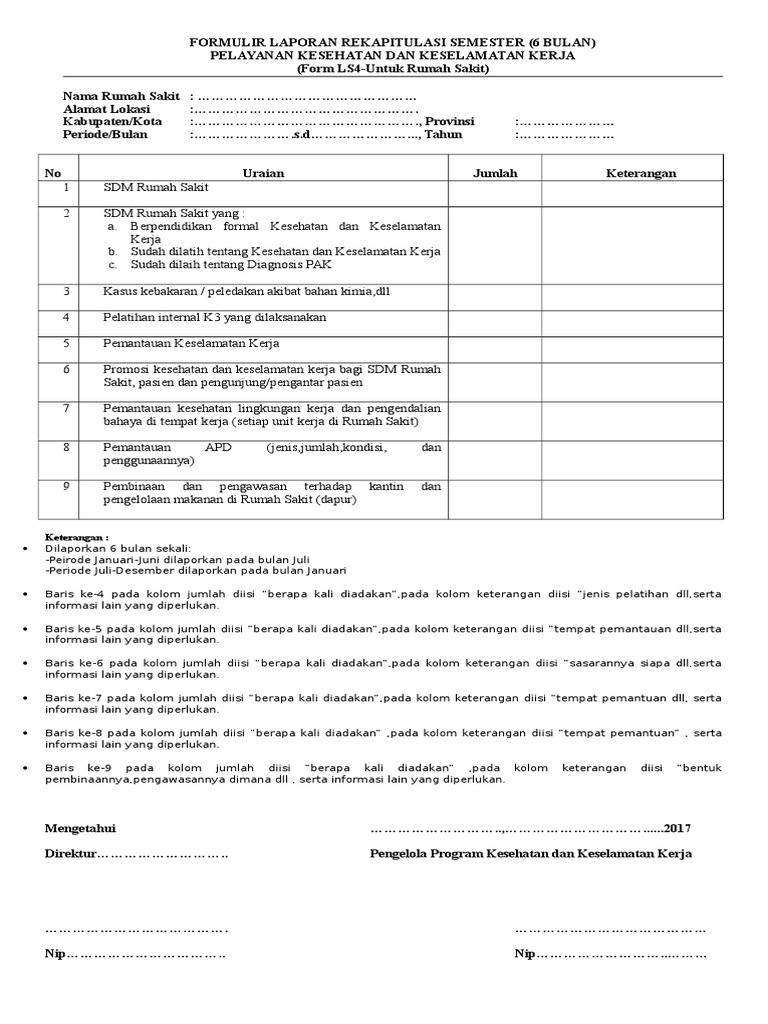 Laporan Rekapitulasi Kesehatan Kerja | PDF