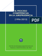 EL PROCESO COMPETENCIAL EN LA JURISPRUDENCIA Centro de Estudios Constitucionales Tribunal Constitucional Del Perú (1996-2015)