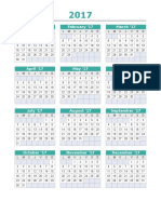 Calendario 2017 en Excel
