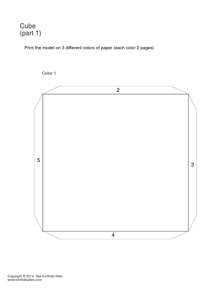 Cube (Part 1) : Print The Model On 3 Different Colors of Paper (Each ...