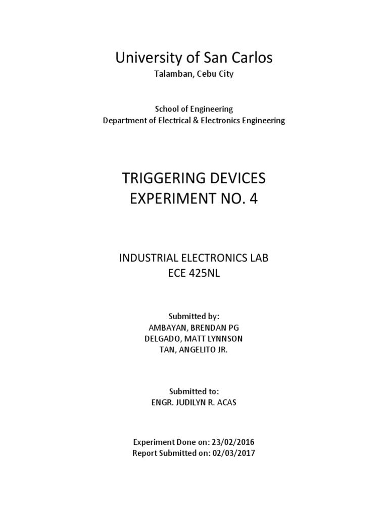 Experiment 4 Lab Report Ambayan, Delgado, Tan PDF Field Effect