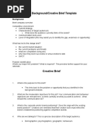 Assess 1 IMC Background and Creative Brief Template