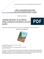 Análisis Del Texto "A La Deriva" - Metodología de La Investigación