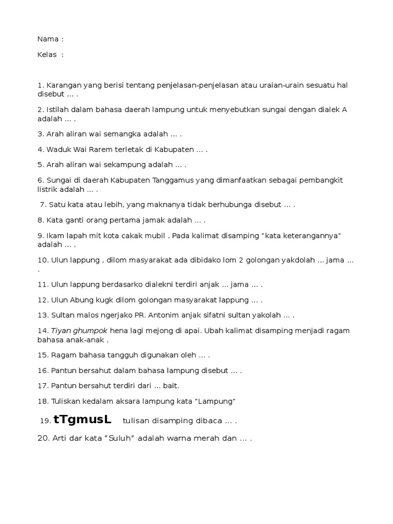 Tugas Bahasa Lampung