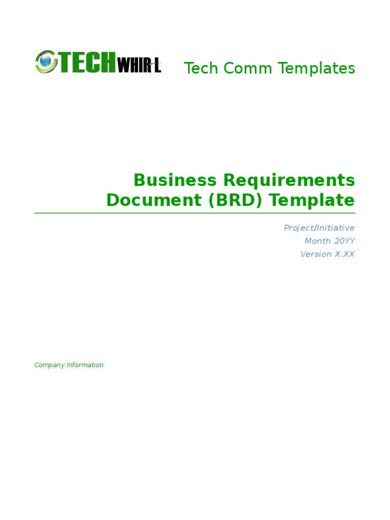 BRD Template  PDF  Use Case  Software For Brd Business Requirements Document Template