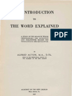 Alfred Acton An Introduction To THE WORD EXPLAINED Academy of The New Church Bryn Athyn PA 1927