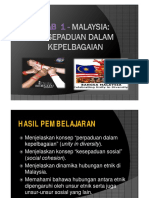 BAB 1 - Malaysia - Kesepaduan Dalam Kepelbagaian (Compatibility Mode)