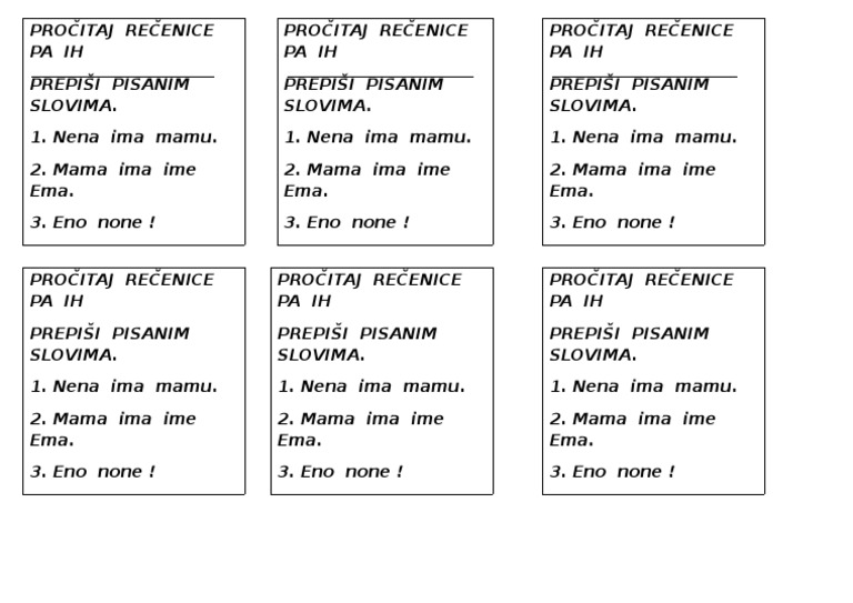 REČENICE - Pisana Slova | PDF