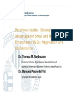 Relational Capital: Strategic Advantage For Small and Medium-Size Enterprises (Smes) Negotiation and Collaboration