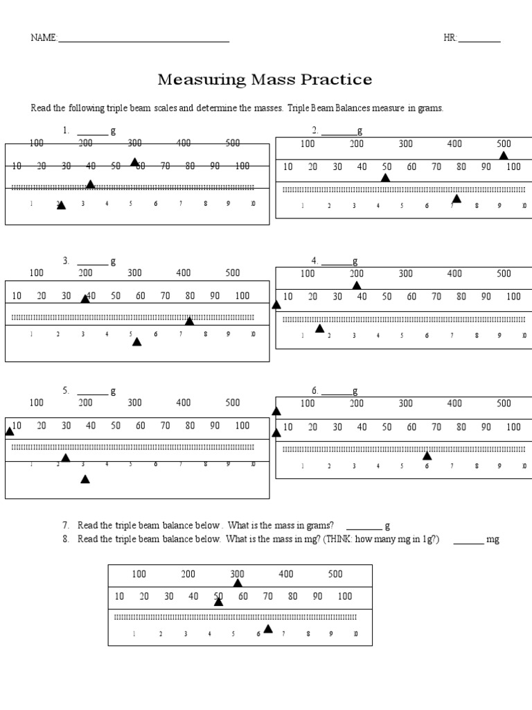 11 Measuring Mass Practice | Weighing Scale | Kilogram