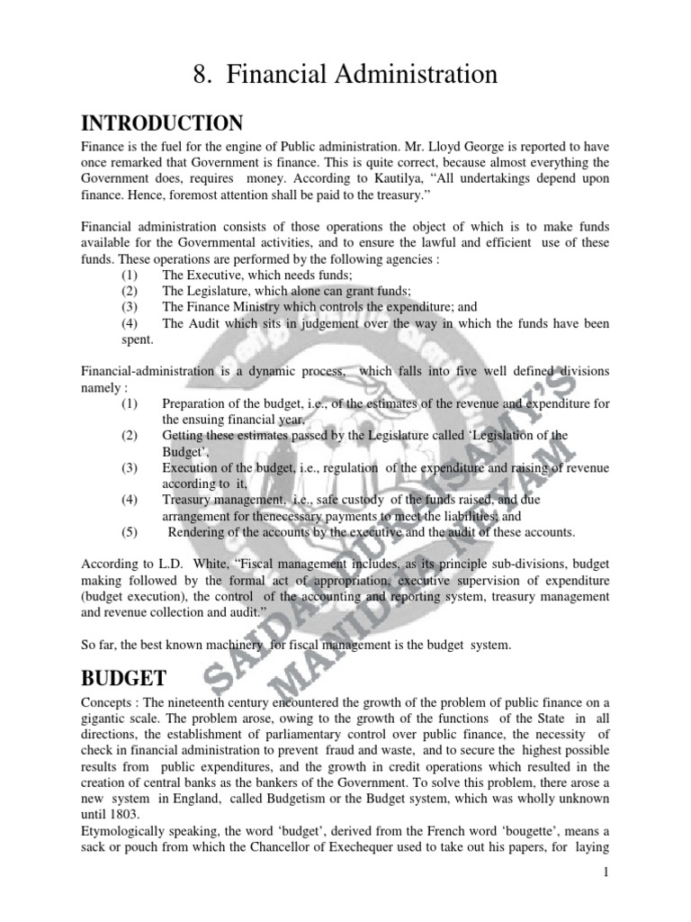 Financial Administration | PDF | Government Budget Balance | Budget
