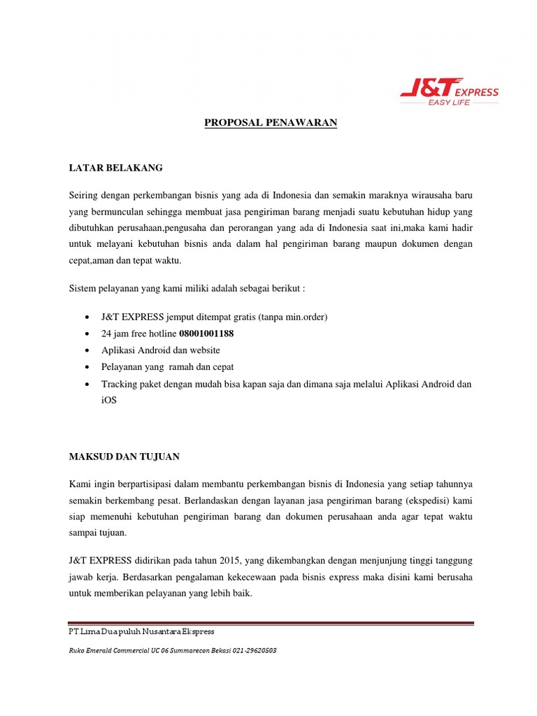 Penawaran Kerjasama J T