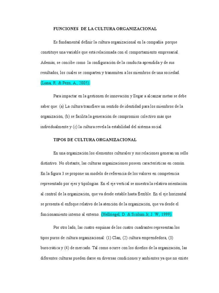 Tipos de Cultura Organizacional | PDF | Cultura organizacional | Burocracia