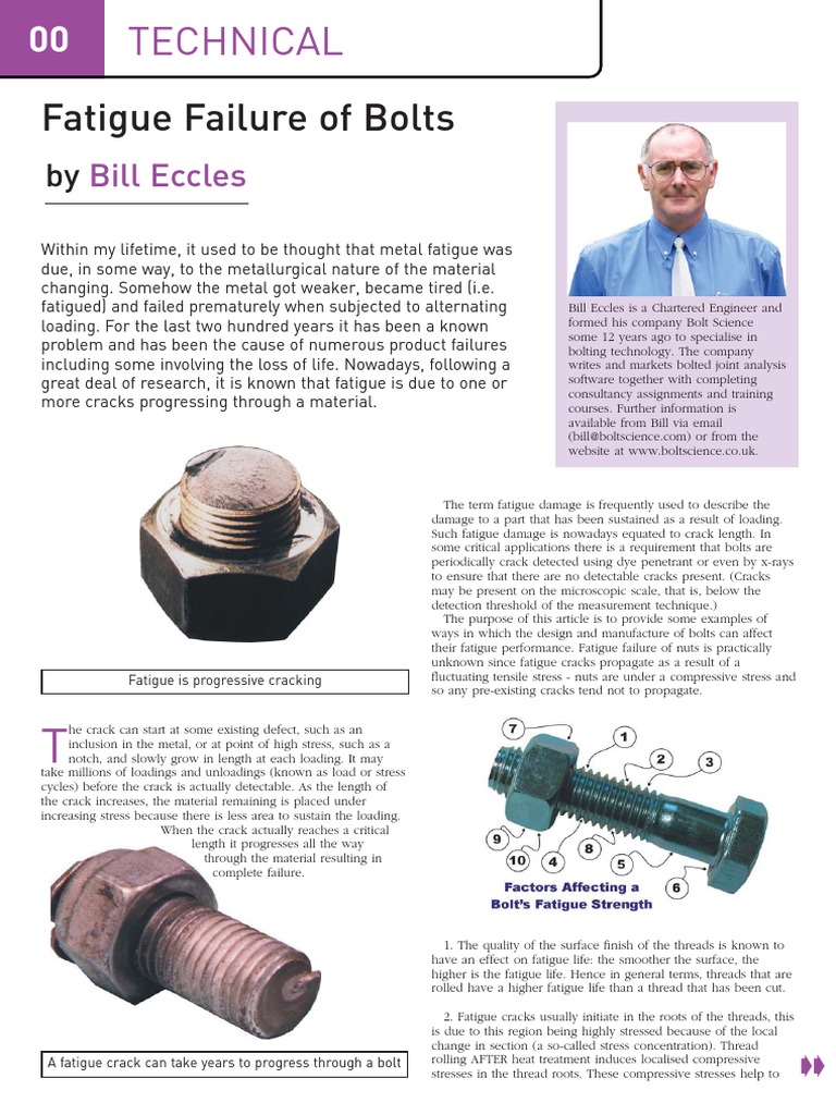Fatigue Failure of Bolts | PDF | Fatigue (Material) | Fracture