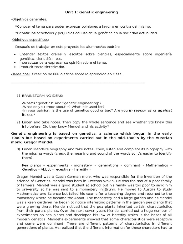 Unit 1 Genetic Engineering | PDF | Cloning | Genetics