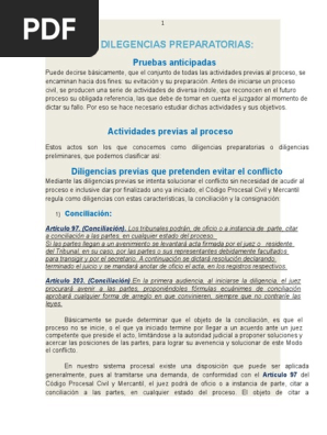 Diligencias Preparatoria Pdf Pagos Ley Procesal