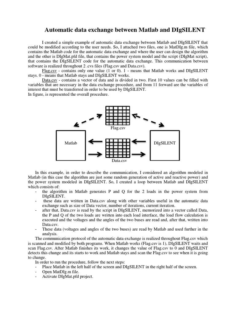 Automatic Matlab and DIgSILENT PDF Matlab Comma Separated Values