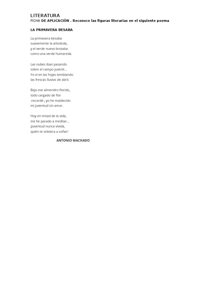 La Primavera Besaba Machadosolución