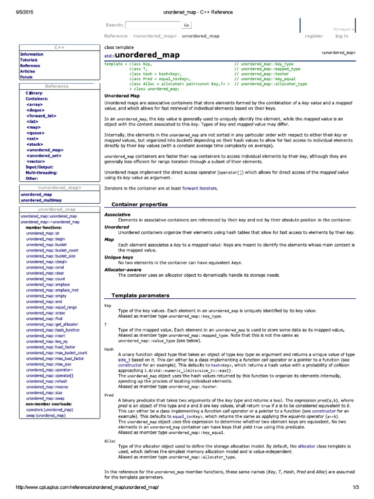 Unordered - Map - C++ Reference | PDF
