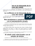 La Confianza en La Búsqueda de La Cara Del MIEDO.