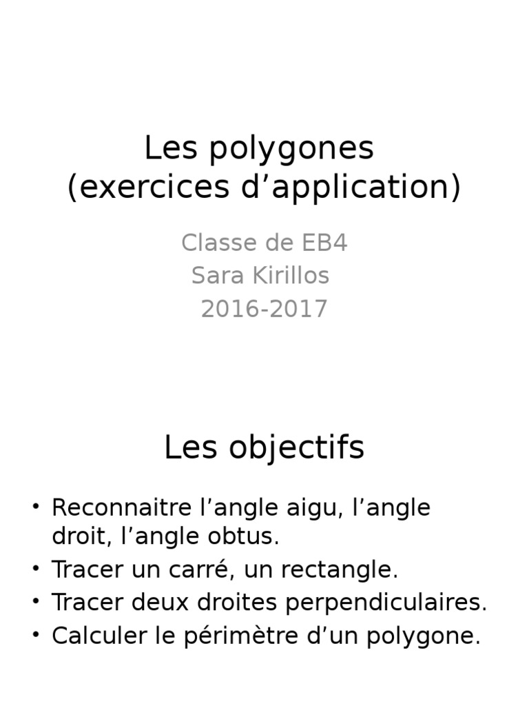 Exercices sur les polygones à imprimer | PDF | Méthodes et références ...