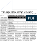 Who Says Mass Media Is Dead?: A Survey On Media Consumption Throws Up A Few Surprises, Along With Staples