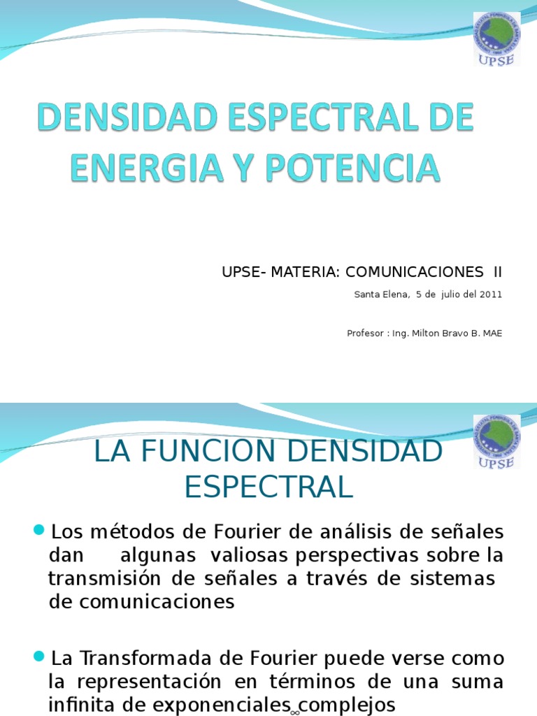 Densidad Espectral de Energía y Potencia | PDF | Densidad espectral ...