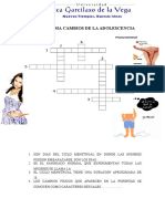 Crucigrama de Enfermería - CAMBIOS DE LA ADOLENCIA