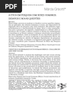 A Ética Em Pesquisa Com Seres Humanos - Novos Desafios e Novas Questões