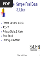 Sample Final Exam Solution