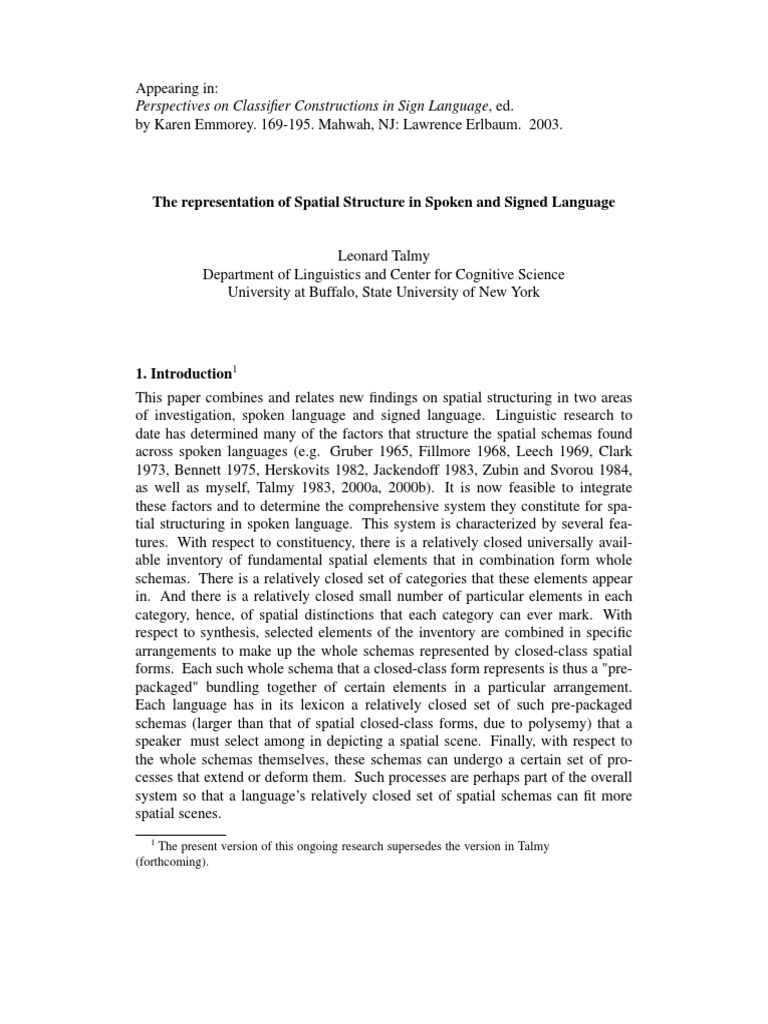 The Representation of Spatial Structure in Spoken and Signed Language ...