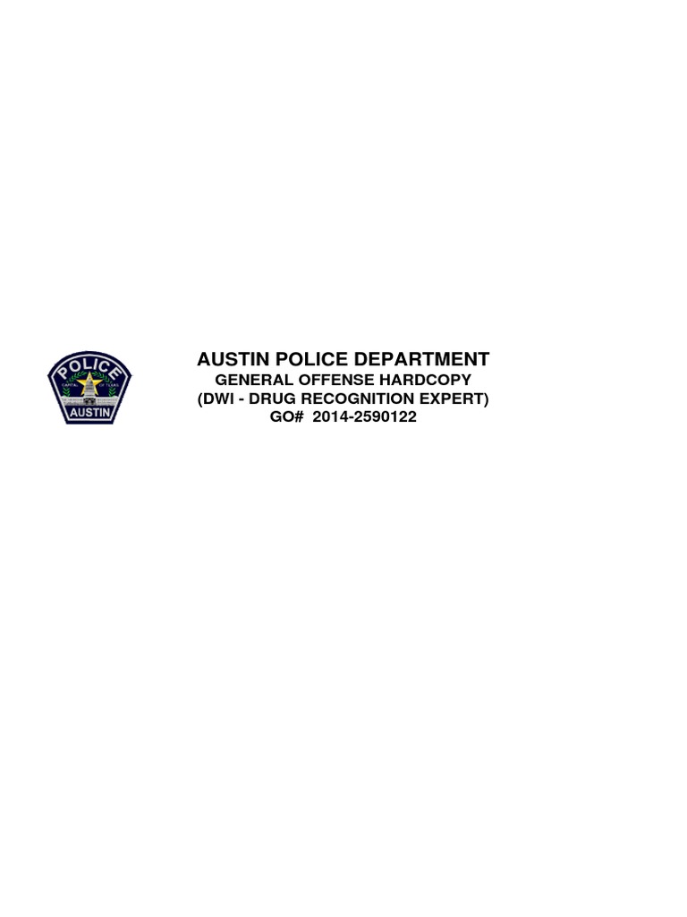 Austin Police Department General Offense Hardcopy (Dwi Drug