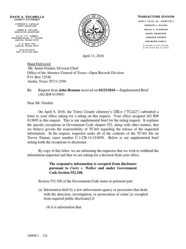 4.4.16 Travis County AG Appeal PDF Prosecutor Arrest