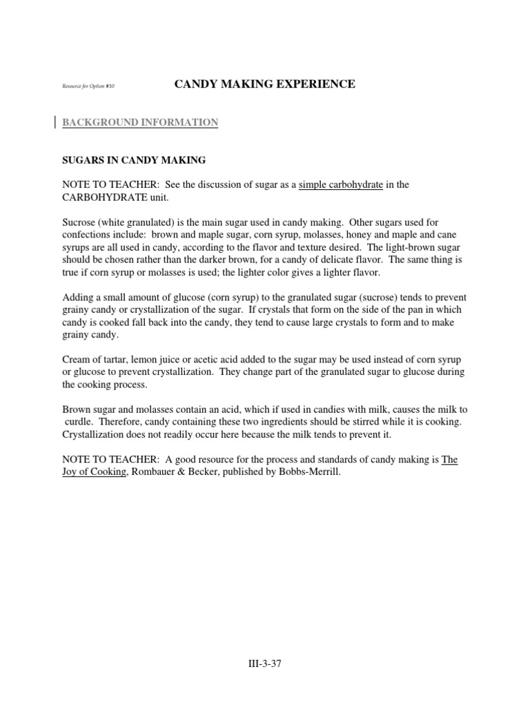 Candy Making Experience PDF PDF