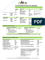 Spay Neuter & Vaccination Service Fee Schedule