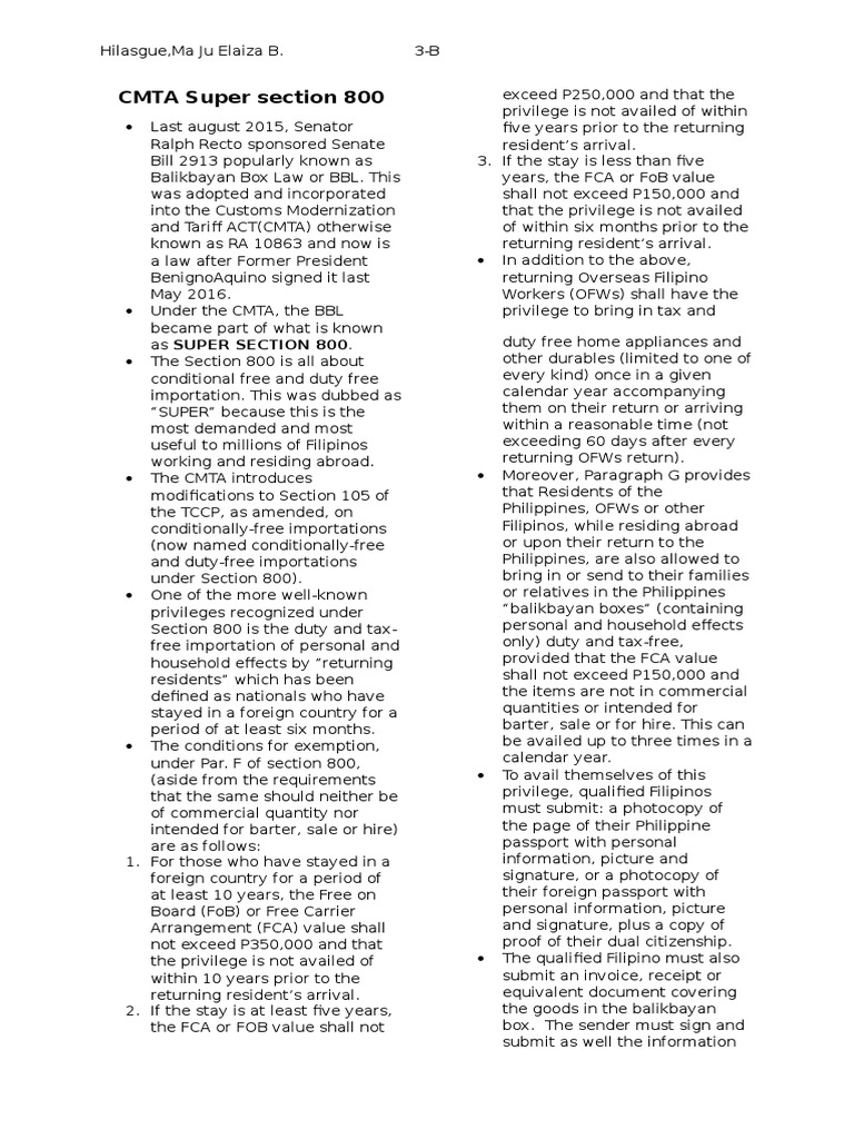 CMTA Super Section 800 | PDF | Tax Exemption | Passport