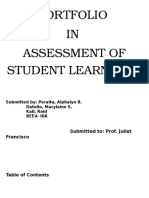 Portfolio IN Assessment of Student Learning 2: Submitted To: Prof. Juliet Francisco