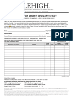 LU Admissions Transfer Credit Summary Sheet