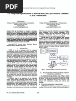 The Design and Implementation of Network Data Link Layer Based On Embedded TCP/IP Protocol Stack