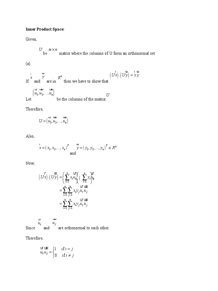 Inner Product Space PDF Analysis Teaching Mathematics